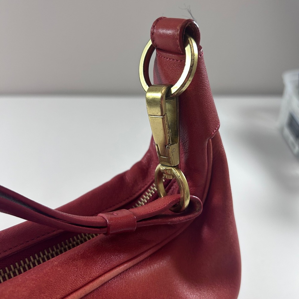 Coach Amanda 6951 Shoulder Bag Womens Red Leather Hobo Brass Vintage Y2K Boho - Picture 10 of 16